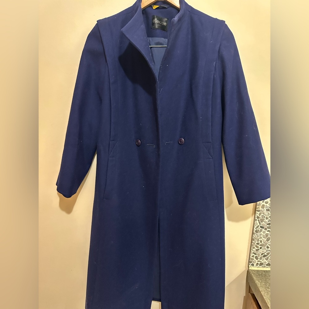 Vintage Wool Navy Blue Coat
